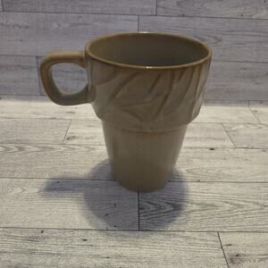 Rare MercAsia Ceramic Nesting Shabby Coffee Mug 16 oz. Cup Stackable